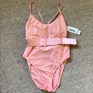 Bikini Lab pink one piece with belt